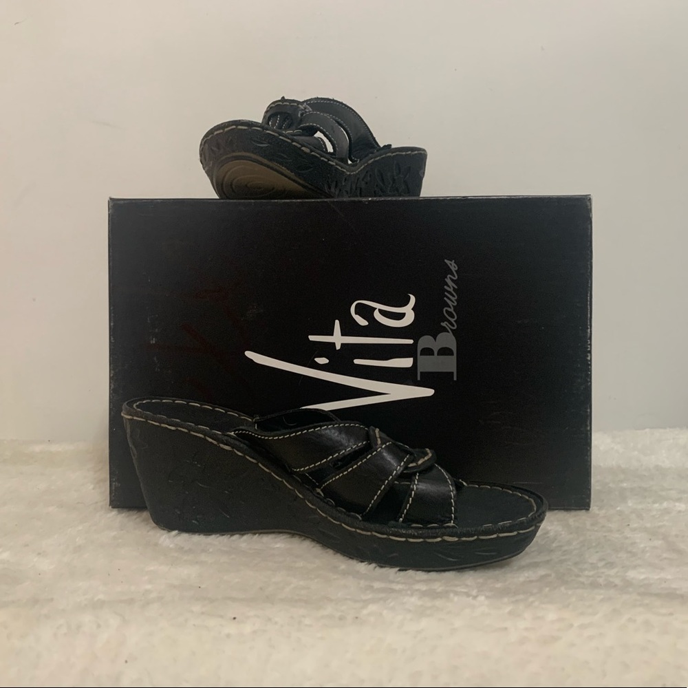 Browns Vita Leather Wedge Sandal